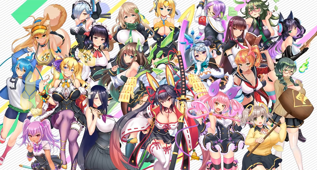 Collection of heroines in Project QT game